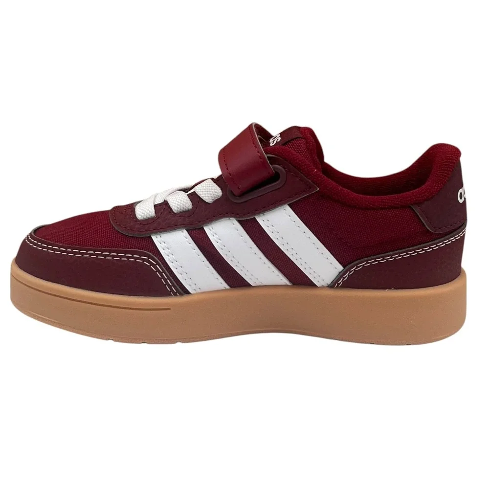 Adidas Little Boys Breakbase C Slip-on Shoes Size 13 Collegiate Burgundy White